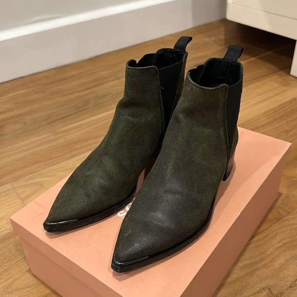 Acne Studios Jensen suede pine green boots size 36 - Picture 1 of 7